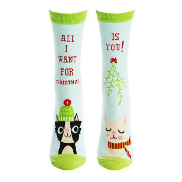 Sock It To Me Women's Crew Socks - All I Want For X-mas